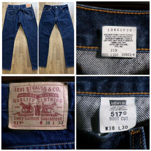 Vtg 90s Levi's Jeans 517 0216 36 x 30 Tagged 38x39) red tab Boot Cut New crisp